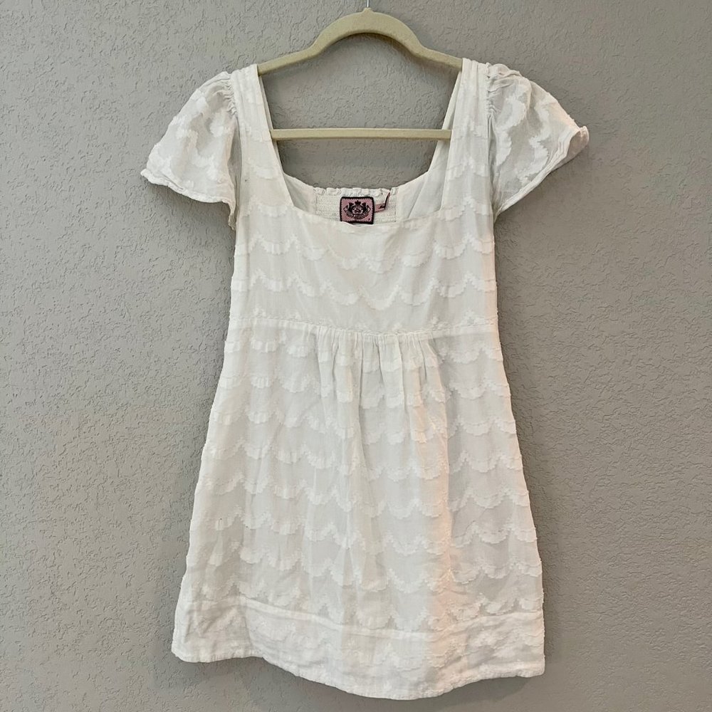 Vintage Juicy Couture White Scalloped Tunic Top